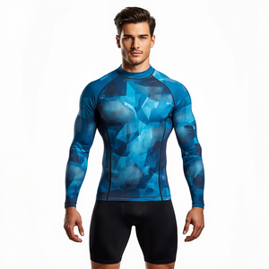 Men Sublimation <b>Long</b> <b>Sleeve</b> Compression Rash Guard Swim Shirt - Product Image 4