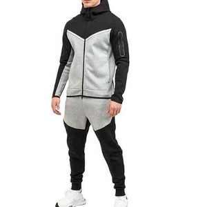 Unisex Solid <b>Hooded</b> Anti-Wrinkle Heavyweight Regular Fit Drawstring Tracksuit Sporty Sweatshirt Pants Set Breathable Summer - Product Image 1