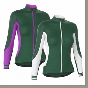 Custom <b>Women</b> Thermal Cycling <b>Jersey</b> Set Long Sleeve Breathable Fleece Lined Bike <b>Jacket</b> Polyester Adults OEM - Product Image 4