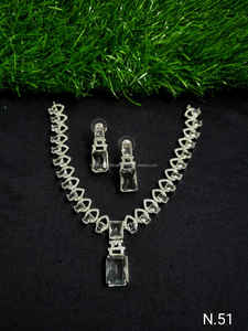 Classic American Diamond Bridal Jewelry <b>Set</b> Two-Piece <b>Necklace</b> <b>and</b> <b>Earrings</b> for Wedding Fashionable Classic Style - Product Image 4