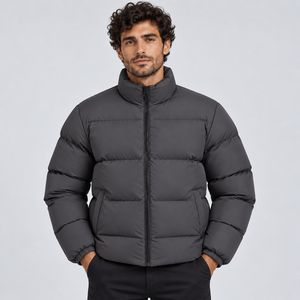 Veste matelassée d'hiver imperméable à col montant pour homme, personnalisable, style doudoune, pour l'extérieur, vente en gros - Product Image 1