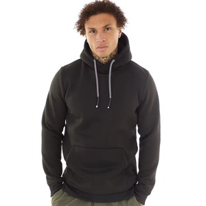 Sudadera con capucha personalizada para hombre, de algodón grueso, estilo pullover, OEM, ropa urbana, moda de invierno, venta al por mayor, negra - Product Image 2