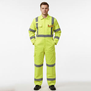 Multi Pocket Reflective Safety Wear <b>Overall</b> Uniform Durable Workwear Coverall for Factory and <b>Construction</b> - Product Image 1