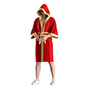 Bata de boxeo para hombre con capucha, ajuste atlético, satén brillante premium, para entrada en el ring, diseño de logotipo personalizado - Product Image 2