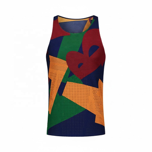 Débardeur de course sportif pour homme, col rond, 100 % polyester tissé, respirant, imprimé par transfert thermique, confortable et décontracté - Product Image 3