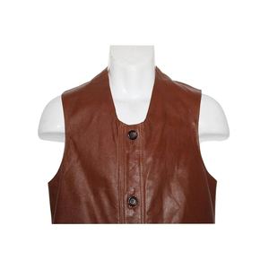 Chaleco de Cuero Genuino Vintage para Hombre, Estilo Vaquero Desgastado, Servicio OEM, Ropa Casual Urbana, Atuendo de Moda Occidental - Product Image 2