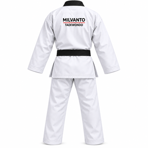 Uniforme de Taekwondo Bordado Personalizado, 450 GSM, Dobok de Artes Marciales, Traje de Karate Coreano para Entrenamiento y Competencia, Fabricante OEM ODM - Product Image 6