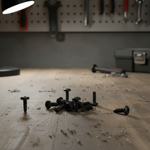 Rondelle à tête cylindrique en acier au carbone revêtu noir PDC 11, à vis Phillips, filetage standard en pouces classe 4.8 et 6.8, 3.5-4.8mm - Product Image 1