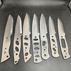 Lot de 7 lames de couteau de cuisine Drop Point en acier inoxydable traité thermiquement 59-60 HRC pour fabrication de couteaux à lame fixe OEM/ODM/DIY - Product Image 2