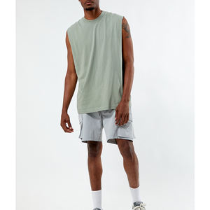 Débardeur Homme Surdimensionné en Coton et Polyester, Couleur Unie, Respirant, Tricoté, Style Urbain, Sur Mesure - Product Image 4