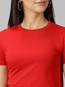 T-shirt en coton pour femme, coupe ajustée, doux et respirant, à manches courtes, uni, personnalisable avec logo, idéal pour l'été - Product Image 2