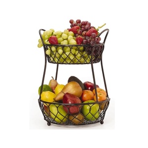 Panier à fruits en métal de qualité supérieure, organisateur de comptoir pratique pour une gestion des produits frais optimisée et des espaces de vie élégants - Product Image 1