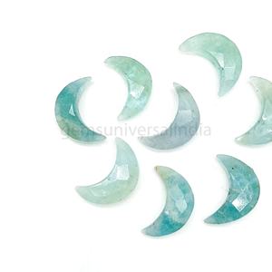 Cuentas de piedra preciosa tallada en forma de luna de aguamarina natural de 18 mm, abalorios sueltos de luna, cuentas de cristal talladas para la fabricación de joyas al por mayor - Product Image 4