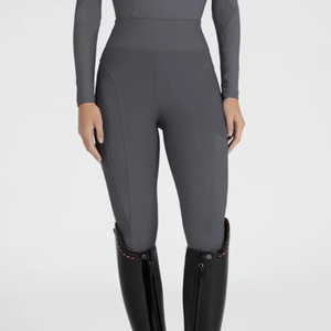 Leggings de Equitación para Mujer con Logotipo Personalizado, Antideslizantes, con Panel de Malla de Silicona, Spandex, Diseño Personalizado y OEM/ODM - Product Image 2