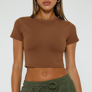 Nuevas Camisetas Cortas Ecológicas de Verano para Mujer, 100% Algodón, Logotipo Personalizado, Transpirables, Anti-Pilling, Secado Rápido, Impresión Digital - Product Image 2