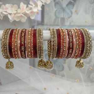 Wholesale Indian Style Trendy Geometric Pearl Churiyan <b>Bangle</b> Set Wedding Handmade <b>Copper</b> Alloy Bridal Fashion <b>Bangles</b> Set's - Product Image 4
