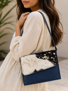 Sac à bandoulière en cuir métallisé véritable, style western, nouvelle arrivée, sac à bandoulière bohème vintage fait main, multi-usages - Product Image 2