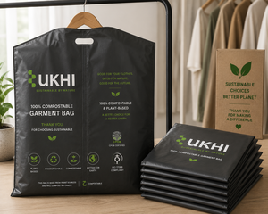 Bolsas de Lavandería al Vacío UKHI Biodegradables de PBAT, PLA y Almidón de Maíz con Sellado Térmico de 85 Micras para Empaque de Ropa en Seco - Product Image 1