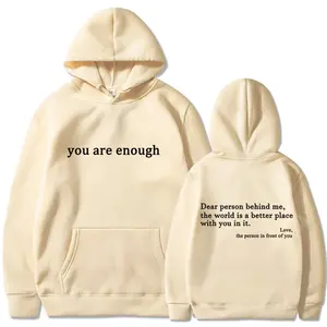 Sudadera con Capucha Moderna 'You are Enough' para Hombre y Mujer, Sudadera Retro, Estilo Hip Hop Urbano, Unisex, Sudadera de Mujer en Oferta - Product Image 5