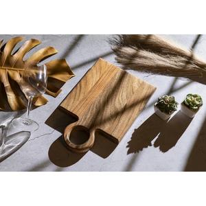 Planche à découper en bois d'acacia, design compact, poignée ronde, épaisse, durable, sûre pour les couteaux, idéale pour couper, servir et offrir en cadeau - Product Image 4