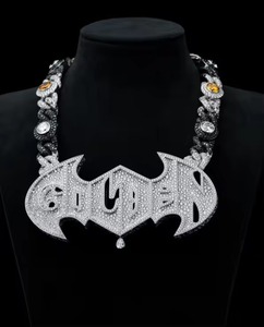 Pendentif personnalisé en moissanite avec lettre, en argent 925, style hip-hop bling, micro-incrustation, thème de fête, bijou de luxe - Product Image 1