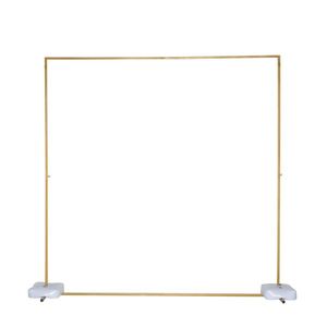 Arco di nozze in ferro dorato 200*50*200cm con parte superiore piatta e forma del telaio della porta della borsa d'acqua - Product Image 4