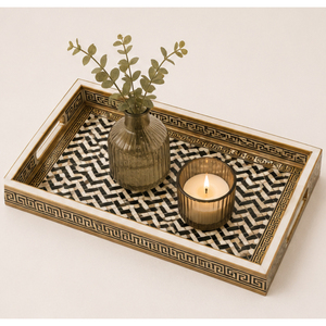 Premium Handcrafted Eco-friendly Teak Wood Wedding Serving Tray Elegant Solid Pattern Integrated Handles Luxury Decorative - Product Image 4