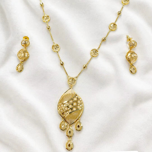 Women's Imitation Brass 18K <b>Gold</b> Plated Turkish Long Haram Necklace <b>Set</b> Bridal Traditional Wedding Engagement Anniversary Party - Product Image 1