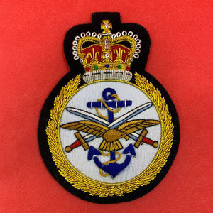 OEM Custom Made Hand Embroidery Gold <b>Silver</b> Bullion Wire Badges Fashion Twill <b>Fabric</b> Crest Patch Heart for Sew-On Hat Accessory - Product Image 1