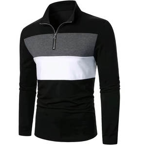 Camisa de hombre con cierre de cremallera de un cuarto, en colores contrastantes, hecha con la mejor calidad disponible en todos los colores y diseños. - Product Image 3