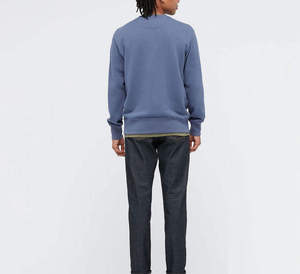 เสื้อสเวตเชิ้ตคอกลมสีน้ำเงินสำหรับผู้ชาย ทรงปกติ ผ้าฝ้ายถัก 100% สวมใส่สบายๆ สำหรับฤดูใบไม้ร่วง - Product Image 3