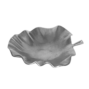 Leaf-Shaped Metal <b>Decorative</b> <b>Plate</b> Handmade Wabi-Sabi Design Plant Pattern Serving Tray for Home Décor - Product Image 4