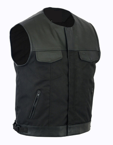 Veste en cuir pour motards tendance pour hommes, été |   Vêtements de moto écologiques et respirants, grande taille, motif à carreaux, gilet à col en V - Product Image 5