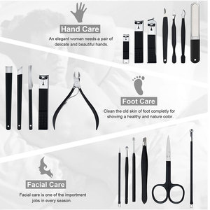 Professional Beauty <b>Manicure</b> Nail Care <b>Kit</b> for Men Women Stainless Steel Fingernail Toenail Clippers Nail File Leather Case - Product Image 4