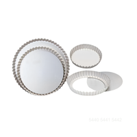 ATLAS STAR Moule à tarte en aluminium anodisé argenté, fond amovible, 7 pouces, pour tartes, quiches, avec bords cannelés