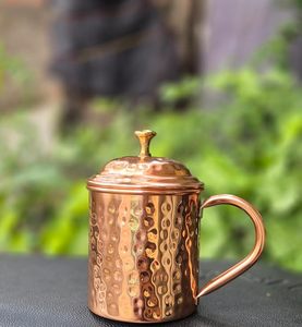 Taza Moscow Mule 100% Cobre Puro con Diseño Martillado a Mano para Cócteles, Bebidas Frías y Barware, Ideal para Cócteles y Bebidas - Product Image 4
