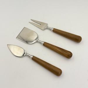 Stainless Steel Cheese <b>Knife</b> Set with 202 Stainless Steel Blade with Acacia Wood <b>Long</b> Handle Butter <b>Knife</b> Set for Home Hotel Use - Product Image 3
