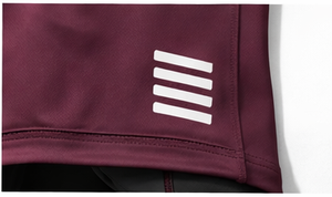Maillot de cyclisme pour homme, manches courtes, couleur bordeaux, respirant, fermeture éclair sur le devant, design sportif, vêtement d'été, couleur unie, poches arrière - Product Image 6