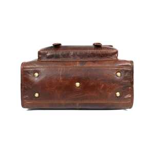 Maletín Clásico de Cuero Genuino para Hombre con Cierre de Solapa, Color Marrón, Forro de Poliéster, Bolsa de Lujo Suave de Gran Capacidad para Uso Diario - Product Image 3