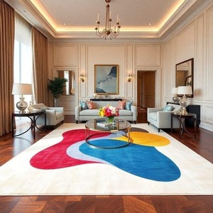 Luxury Decorative Rug Hand Tufted Woolen Abstract Design Indoor Outdoor Rug Home Decor Best Price Modern Abstract Pattern Rug - Product Image 1