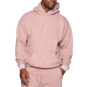 <b>Men</b> Hooded Tracksuit Set Full Length Cotton Sweatshirt and Jogger Pants Solid Color Side Pockets Casual Autumn Wear - Product Image 5
