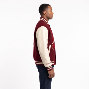 Wholesale Custom Varsity Jacket <b>Mens</b> Heavyweight Wool and Genuine Leather Letterman Coat Drop Shoulder Streetwear Bomber - Product Image 3