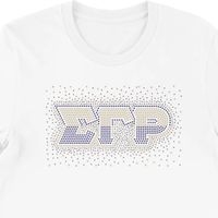 T-shirt Femme Sigma Gamma Rho Bling Burst Blanc à Manches Courtes avec Strass Scintillants – Haut Décontracté Tendance Personnalisé