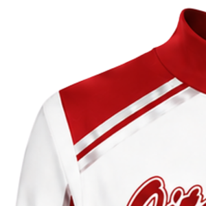 Red White Sublimated Cheer <b>Long</b> Sleeve Uniform Set <b>Pleated</b> <b>Skirt</b> Team Athletic Sportswear Training Practice Performance - Product Image 3