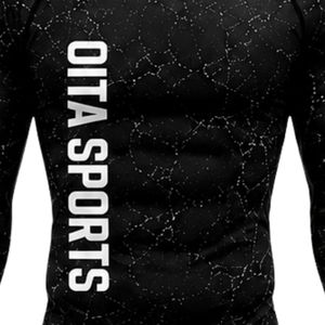 Chemise de compression noire à manches longues pour l'entraînement sportif, la gym, les exercices, respirante, à séchage rapide, vêtements de sport performants, vêtements de sport personnalisés - Product Image 6