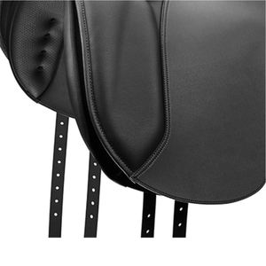 Sillín de barril de cuero de vaca con estructura de madera, incrustaciones de pelo y grabado floral tallado a mano, estilo western para equitación de sendero competitiva - Product Image 5