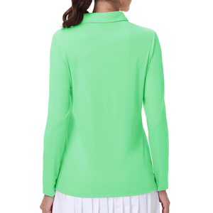 Camiseta Polo de Manga Larga para Mujer, Poliéster de Secado Rápido, Cómoda para Oficina y Uso Casual, Fabricación OEM - Product Image 3