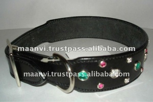 Top vente personnalisable motif floral collier de chien rembourrage en cuir souple avec cristal plume décoration élégante bijou caractéristique - Product Image 2