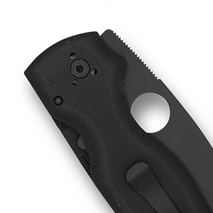 Couteaux de poche pliants noirs avec lame entièrement dentelée à revêtement foncé, trou d'ouverture rond pour le pouce, poignée ergonomique et métal portable - Product Image 6