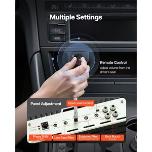 Amplificateur audio de voiture 1 canal classe D 400W RMS MAX stable 1/2/4 Ohm avec contrôle de niveau du subwoofer à distance, amplificateur monobloc pour voiture - Product Image 4